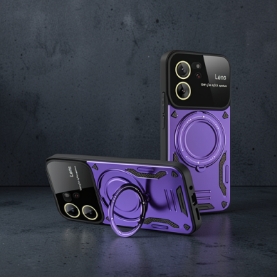 Xiaomi Mi 13t Pro Kılıf Joy Lens Standlı Kapak - Mor
