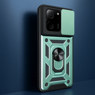 Xiaomi Mi 13t Pro Kılıf Pars Lens Yüzüklü Silikon - Yeşil
