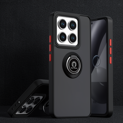 Xiaomi Mi 14t Pro Kılıf Montreal Yüzüklü Silikon Kapak - Siyah