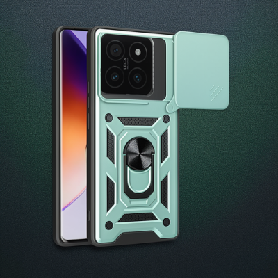 Xiaomi Mi 14t Pro Kılıf Pars Lens Yüzüklü Silikon - Yeşil