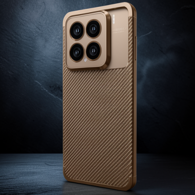 Xiaomi Mi 15 Kılıf Auto Focus Karbon Kapak - Kahverengi
