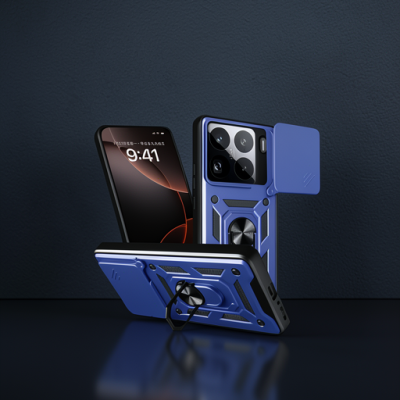 Xiaomi Mi 15 Pro Kılıf Pars Lens Yüzüklü Silikon - Lacivert