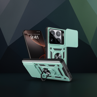 Xiaomi Mi 15 Pro Kılıf Pars Lens Yüzüklü Silikon - Yeşil
