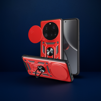 Xiaomi Mi 15 Ultra Kılıf Pars Lens Yüzüklü Silikon - Kırmızı