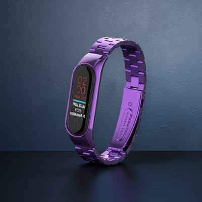 Xiaomi Mi Band 4 Metal Baklalı Kordon - Mor