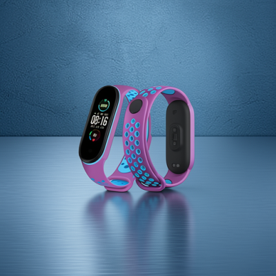Xiaomi Mi Band 4 Spor Delikli Kordon - Mor-mavi