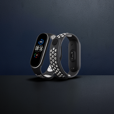 Xiaomi Mi Band 4 Spor Delikli Kordon - Siyah-beyaz