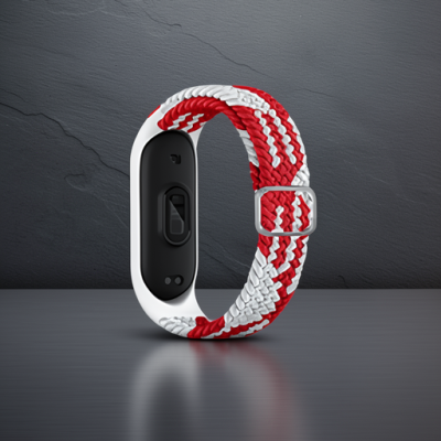 Xiaomi Mi Band 7 Kordon - Beyaz-kırmızı
