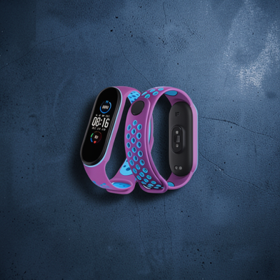 Xiaomi Mi Band 7 Spor Delikli Kordon - Mor-mavi