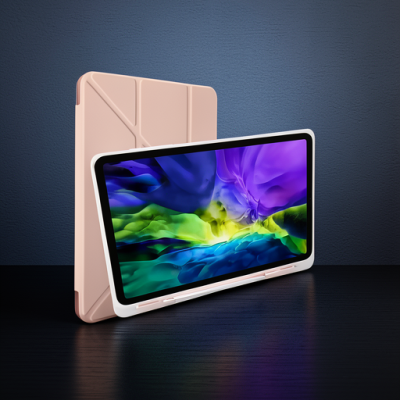 Xiaomi Mi Pad 5 11 Kılıf Kalemlikli Mars Tablet Kılıfı - Rose Gold