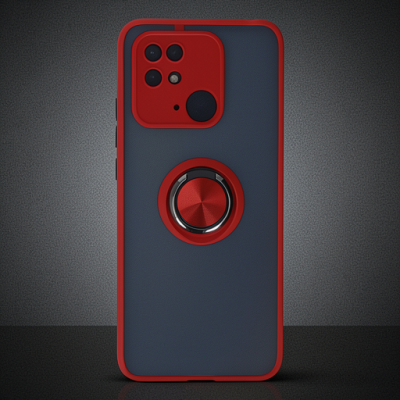 Xiaomi Poco C40 Kılıf Montreal Yüzüklü Silikon Kapak - Kırmızı