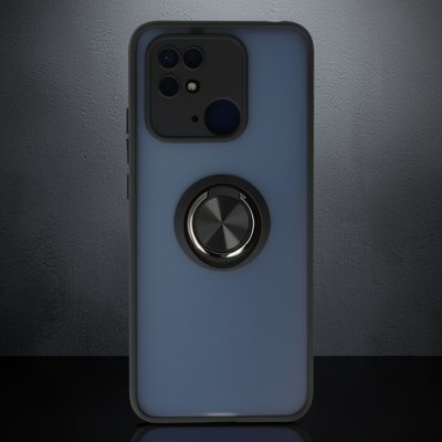 Xiaomi Poco C40 Kılıf Montreal Yüzüklü Silikon Kapak - Siyah