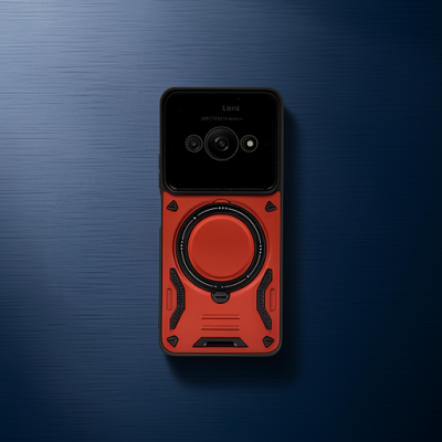 Xiaomi Poco C61 Kılıf Joy Lens Standlı Kapak - Kırmızı