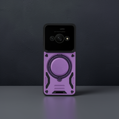 Xiaomi Poco C61 Kılıf Joy Lens Standlı Kapak - Mor
