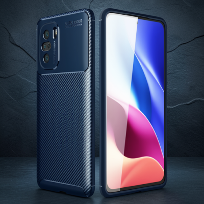 Xiaomi Poco F3 Kılıf Auto Focus Karbon Kapak - Lacivert