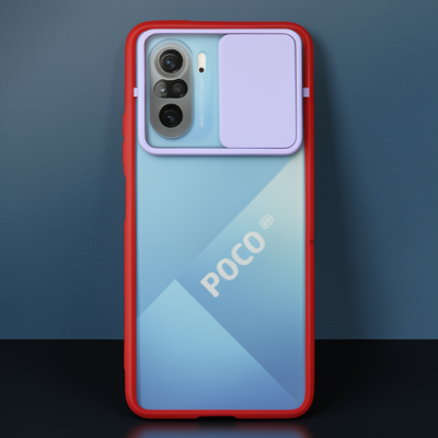 Xiaomi Poco F3 Kılıf Palm Buzlu Kamera Sürgülü Silikon - Lila