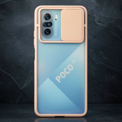 Xiaomi Poco F3 Kılıf Palm Buzlu Kamera Sürgülü Silikon - Pembe