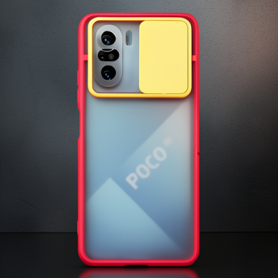 Xiaomi Poco F3 Kılıf Palm Buzlu Kamera Sürgülü Silikon - Sarı
