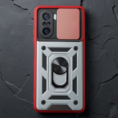 Xiaomi Poco F3 Kılıf Pars Lens Yüzüklü Silikon - Yeşil