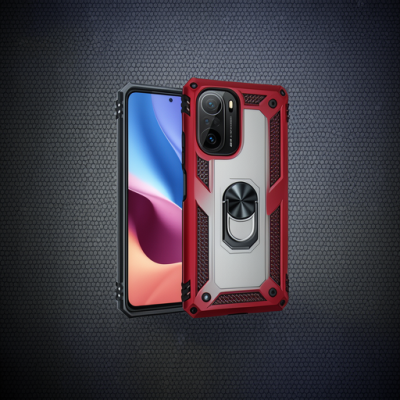 Xiaomi Poco F3 Kılıf Sofya Yüzüklü Silikon Kapak - Gümüş