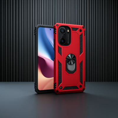 Xiaomi Poco F3 Kılıf Sofya Yüzüklü Silikon Kapak - Yeşil