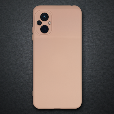 Xiaomi Poco M5 Kılıf Nano İçi Kadife Silikon - Pudra