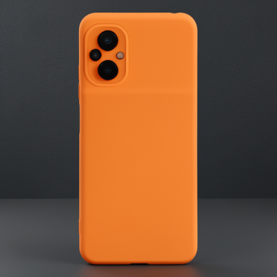Xiaomi Poco M5 Kılıf Nano İçi Kadife Silikon - Turuncu