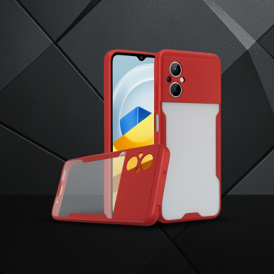 Xiaomi Poco M5 Kılıf Platin Silikon - Kırmızı