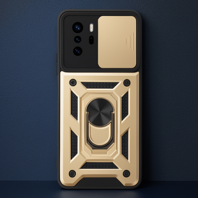 Xiaomi Poco X3 Gt Kılıf Pars Lens Yüzüklü Silikon - Gold