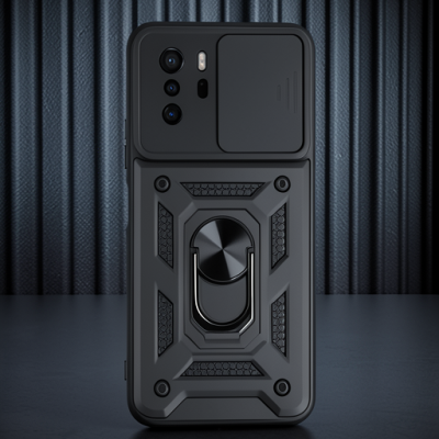 Xiaomi Poco X3 Gt Kılıf Pars Lens Yüzüklü Silikon - Siyah