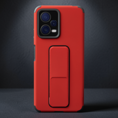 Xiaomi Poco X5 5g Kılıf Mega Standlı Silikon - Kırmızı