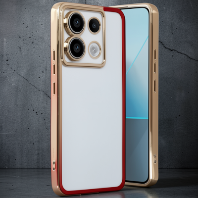 Xiaomi Poco X6 Kılıf Razer Lensli Silikon - Gold