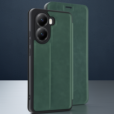 Xiaomi Poco X7 Pro Kılıf Flip Cover - Koyu Yeşil