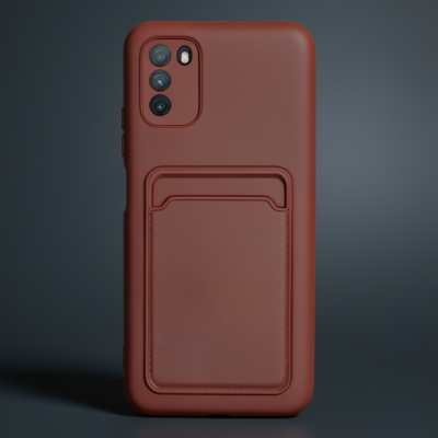 Xiaomi Pocophone M3 Kılıf Kelvin Kartvizitli Silikon - Bordo