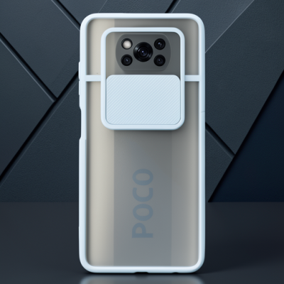 Xiaomi Pocophone X3 Kılıf Palm Buzlu Kamera Sürgülü Silikon - Turkuaz