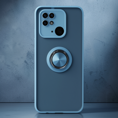 Xiaomi Redmi 10c Kılıf Montreal Yüzüklü Silikon Kapak - Buz Mavi