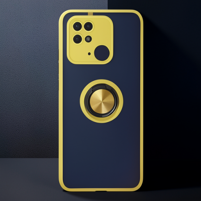 Xiaomi Redmi 10c Kılıf Montreal Yüzüklü Silikon Kapak - Sarı