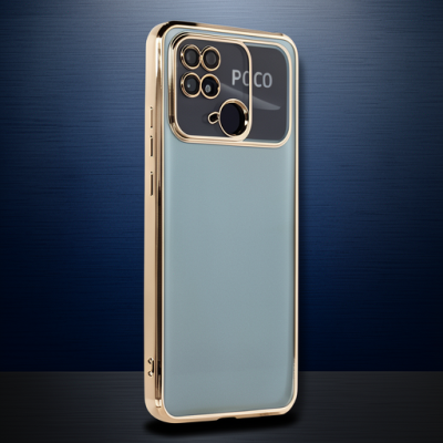 Xiaomi Redmi 10c Kılıf Razer Lensli Silikon - Gold