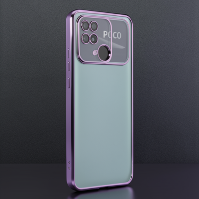 Xiaomi Redmi 10c Kılıf Razer Lensli Silikon - Mor