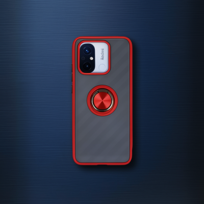 Xiaomi Redmi 12c Kılıf Montreal Yüzüklü Silikon Kapak - Kırmızı