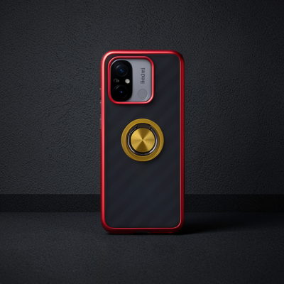 Xiaomi Redmi 12c Kılıf Montreal Yüzüklü Silikon Kapak - Sarı