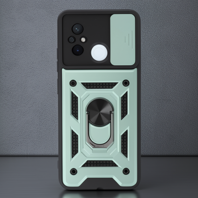 Xiaomi Redmi 12c Kılıf Pars Lens Yüzüklü Silikon - Yeşil