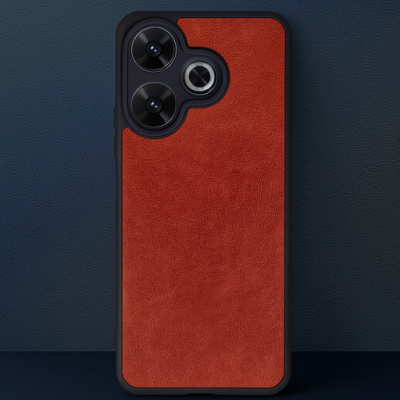 Xiaomi Redmi 13 4g Kılıf Aras Deri Kapak - Kırmızı