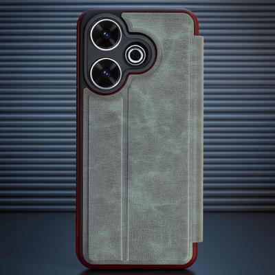 Xiaomi Redmi 13 4g Kılıf Flip Cover - Koyu Yeşil