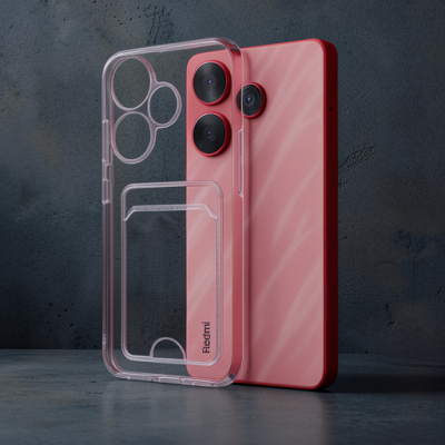 Xiaomi Redmi 13 4g Kılıf Kart Şeffaf Silikon - Şeffaf