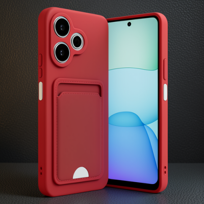 Xiaomi Redmi 13 4g Kılıf Kelvin Kartvizitli Silikon - Koyu Yeşil