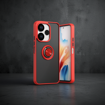 Xiaomi Redmi 13 4g Kılıf Montreal Yüzüklü Silikon Kapak - Kırmızı