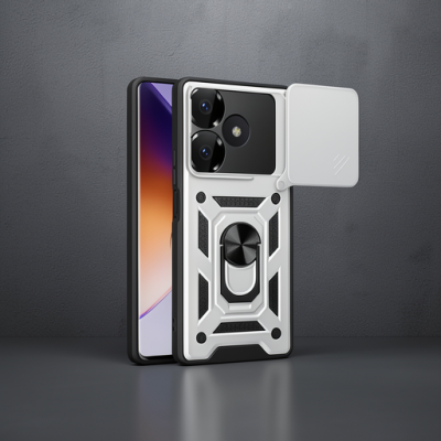 Xiaomi Redmi 13 4g Kılıf Pars Lens Yüzüklü Silikon - Gümüş