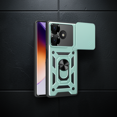 Xiaomi Redmi 13 4g Kılıf Pars Lens Yüzüklü Silikon - Yeşil