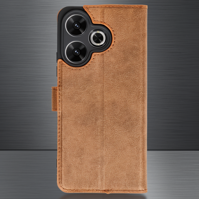 Xiaomi Redmi 13 4g Kılıf Trend S Plus Kapaklı Kılıf - Taba